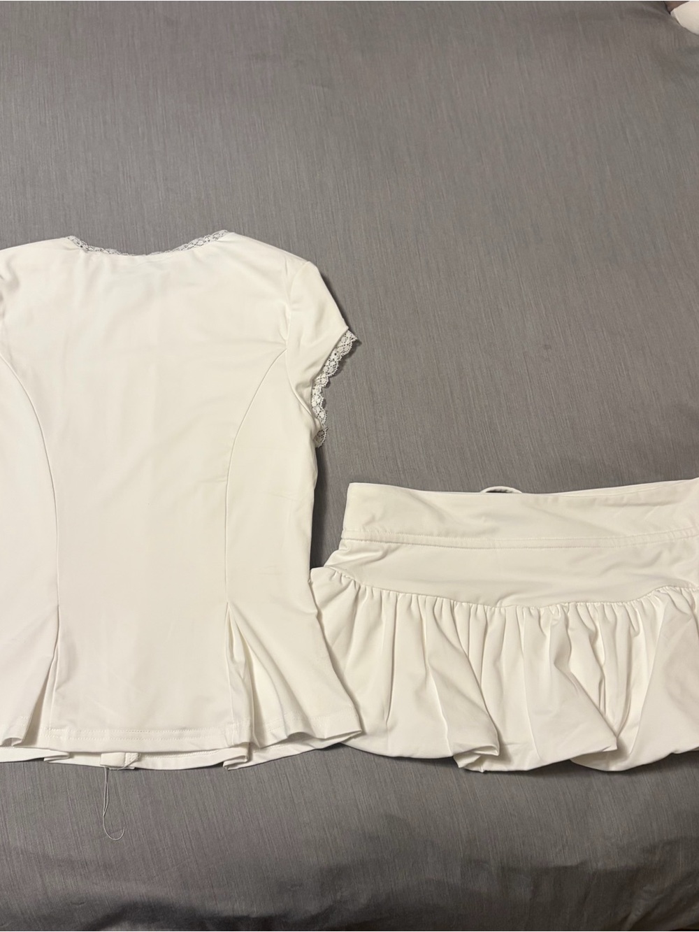 Peppermayo Landon Button Up Top (XXS) and Mini Skort (Small) Set, White - Picture 8 of 11